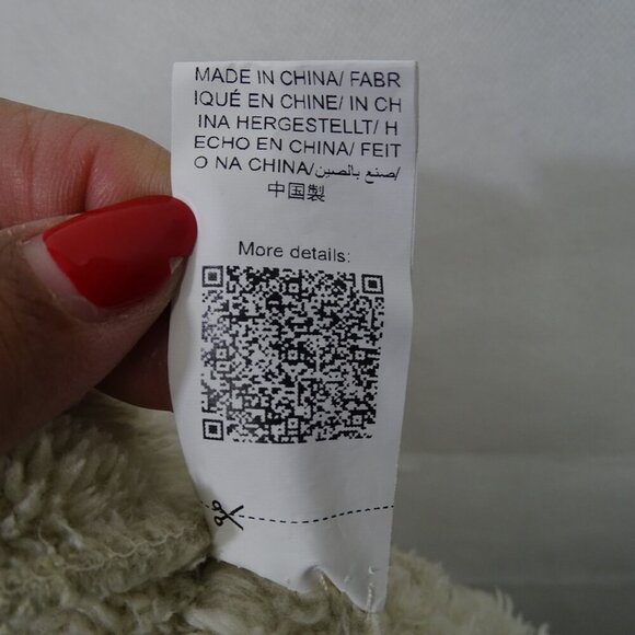 Cozy Cream Plush Pullover Half Zip Jacket Women Size L Kangaroo Pocket Outerwear - Picture 6 of 9